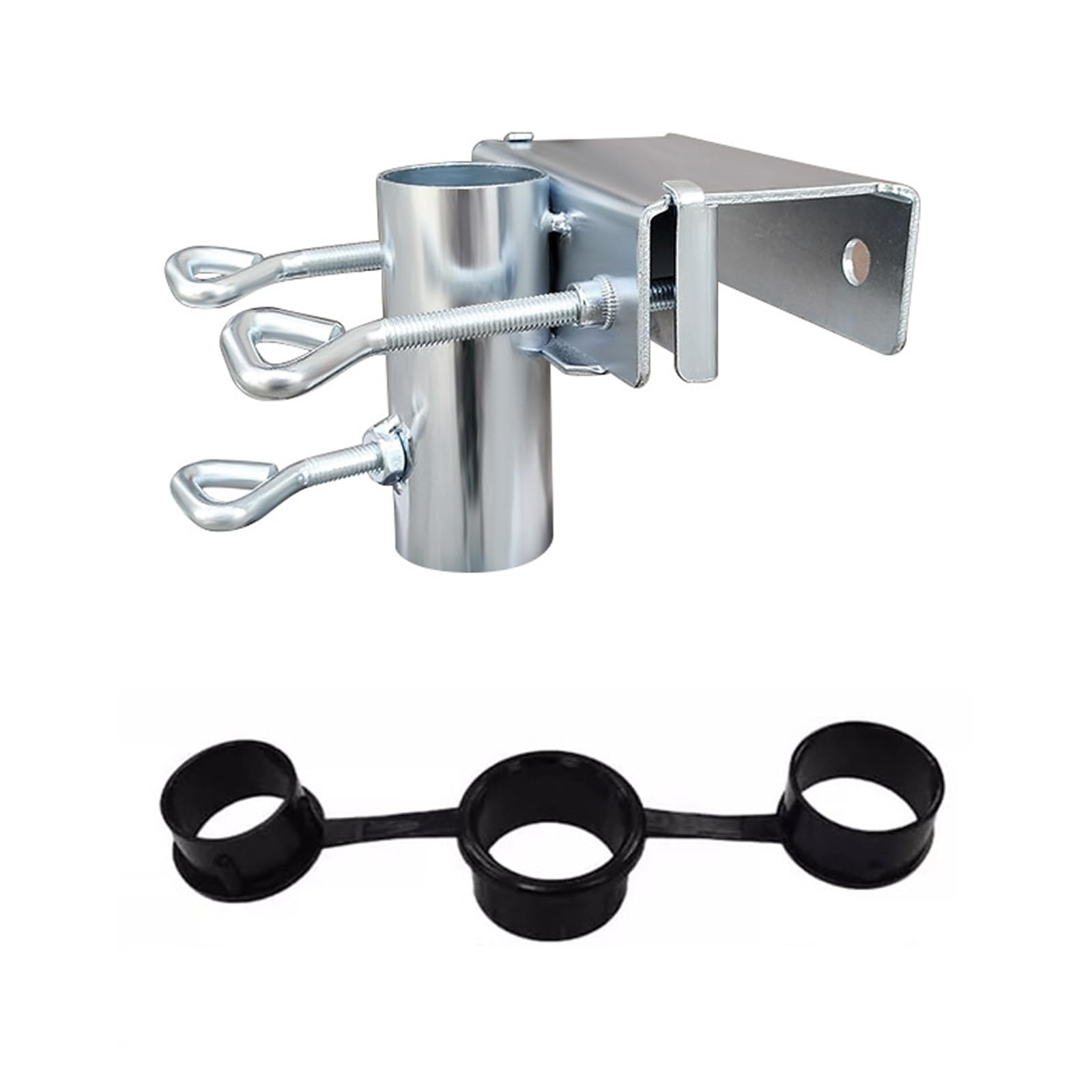 CTForest Pinza de mesa para sombrillas de jardín, soporte para sombrilla de balcón, soporte para sombrilla para balcón, adecuado para barandillas de balcón, sillas de playa (plata)