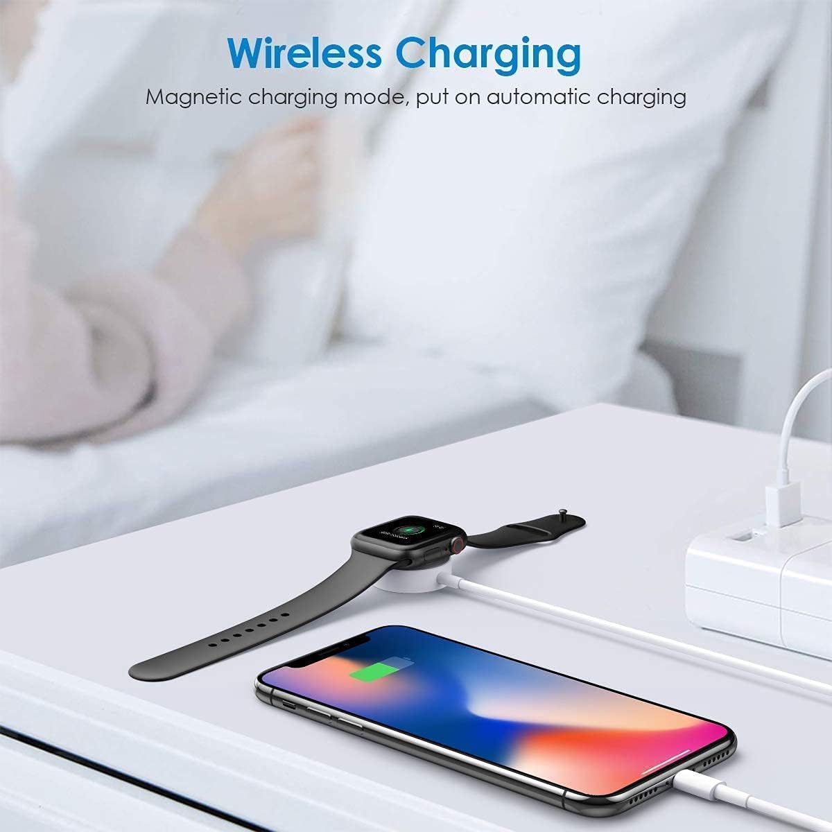 Kiolafy Smart Watch Charger, 2 in 1 Portable Wireless Magnetic Charging Cable(0.5M) : Cell Phones & Accessories
