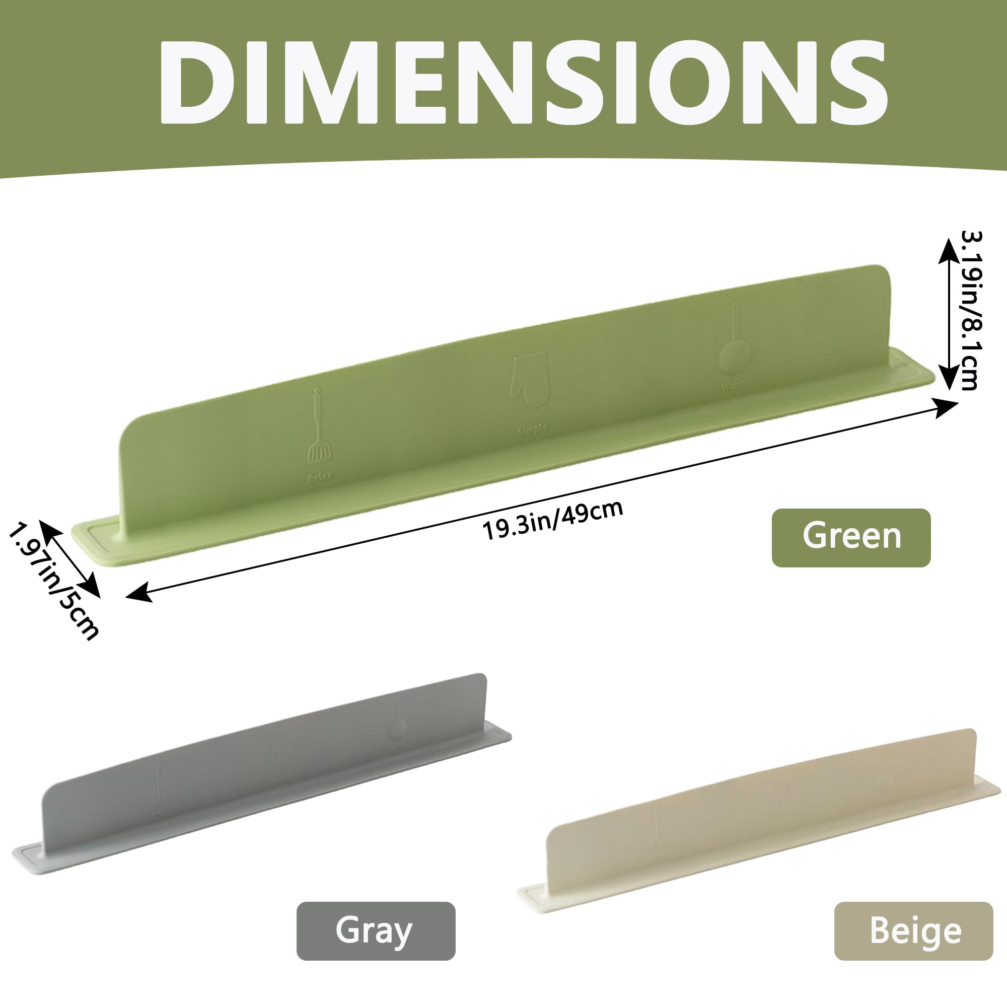 Silicone Sink Splash Guard: Silicone Splash Guard for Kitchen Sink, Non Slip Integrated Full Suction Cup Kitchen Sink Water Splash Guard, for Mess-Free Cooking and Dishwashing (Green)