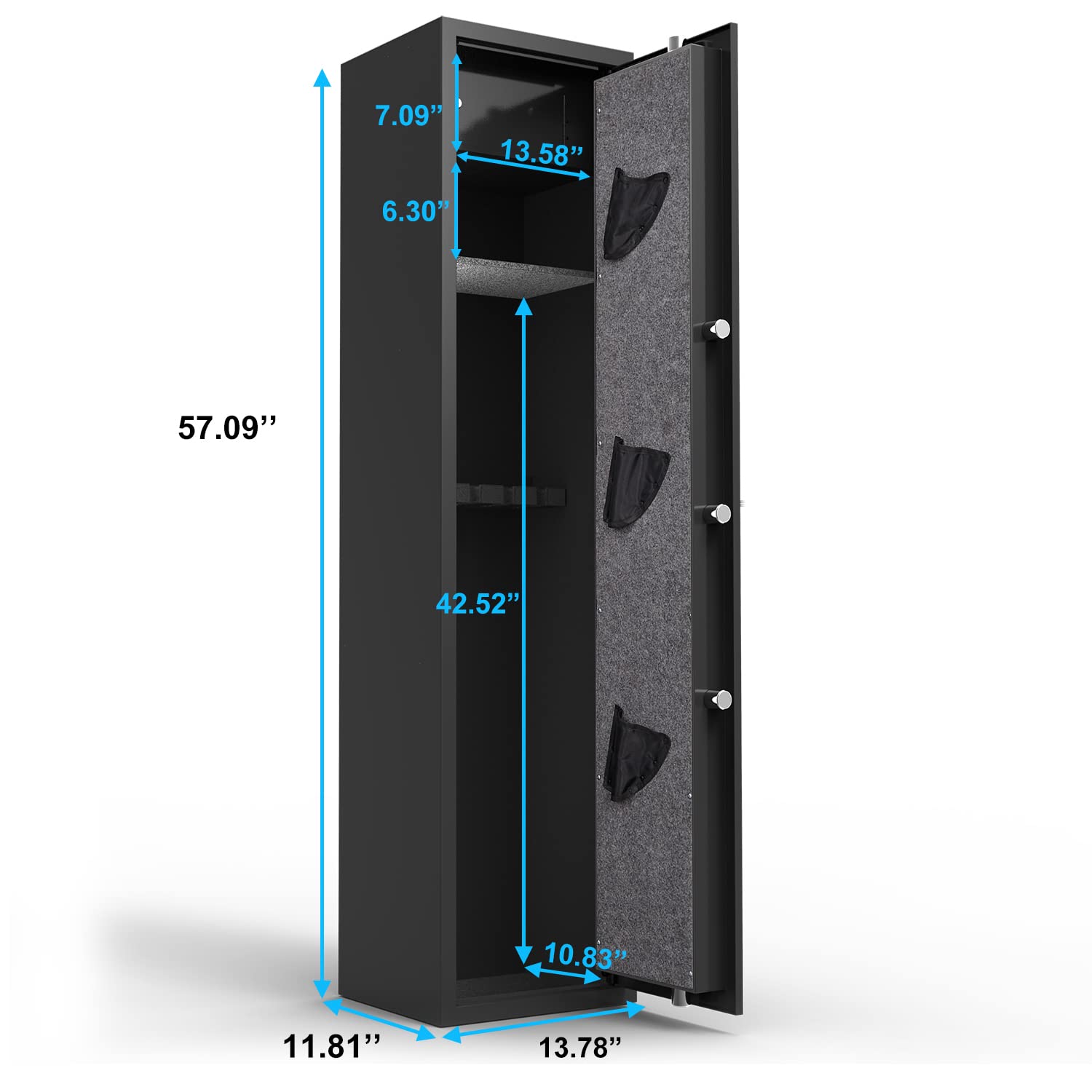 GOWE Large Capacity Quick Access Fingerprint Gun Safe,4-5 Gun Biometric Metal Rifle Gun Security Cabinet Safe Locker