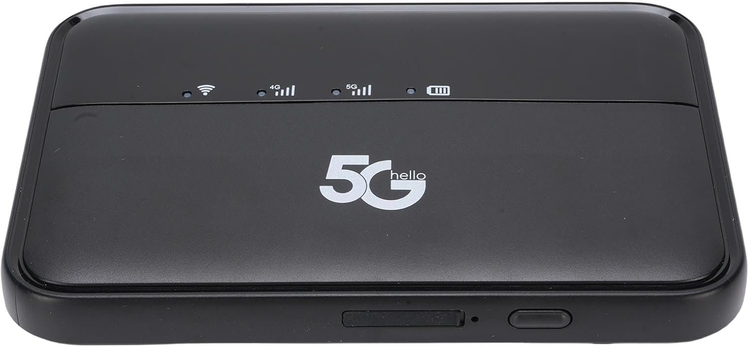 5G Mobile Hotspot WiFi6 Travel with Nano SIM Card Slot Support 32 Devices 10000mAh Battery Black, Portable WiFi for Travel
