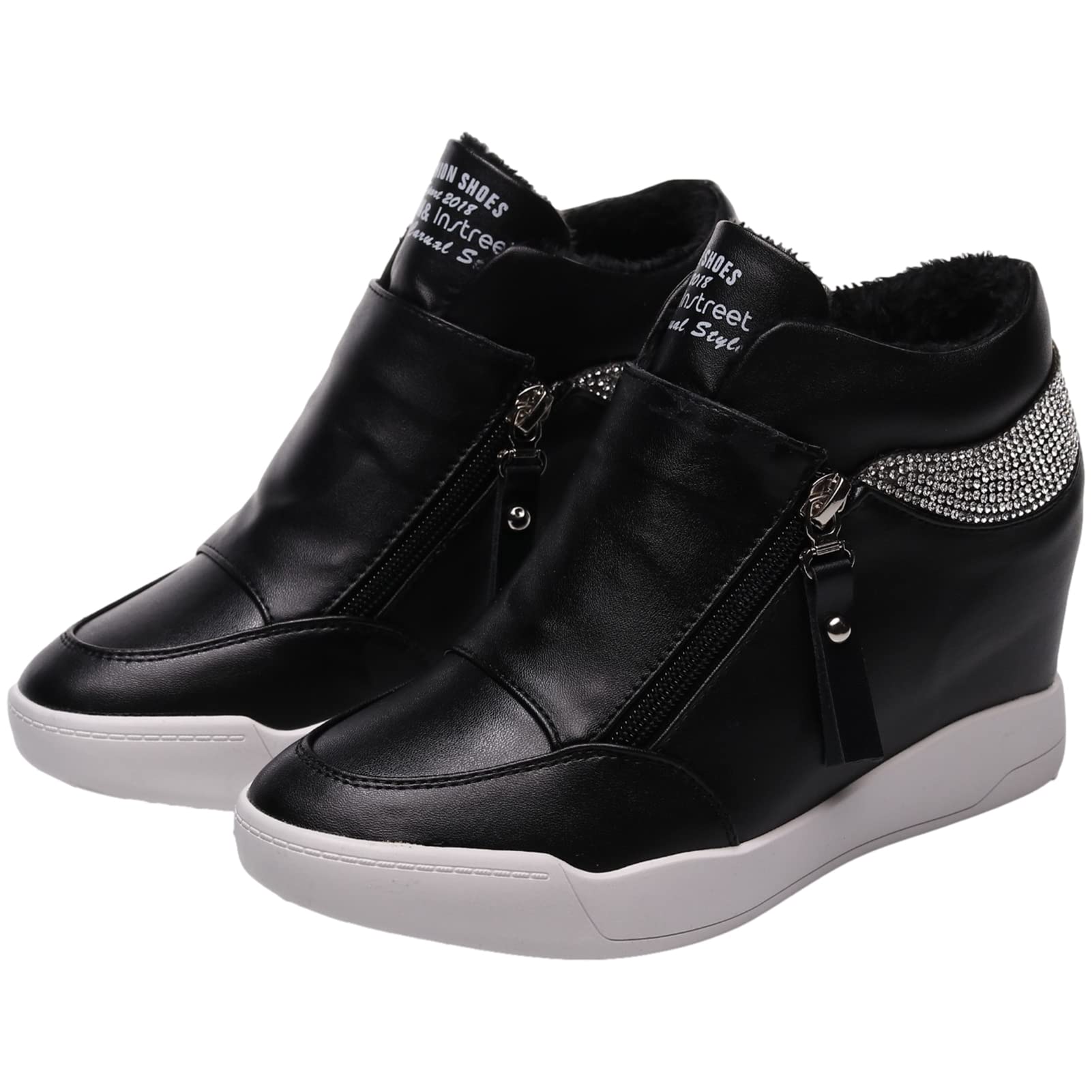 rismart Mujer Cuña Plataforma Botín Elegante Deportivos Zapatillas Zapatos
