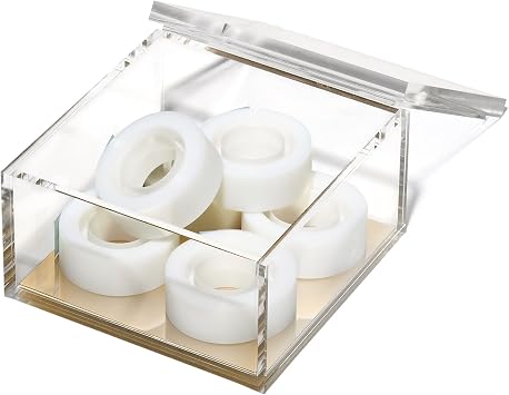 OfficeGoods Acrylic Desk Organizer with Gold Base, Large