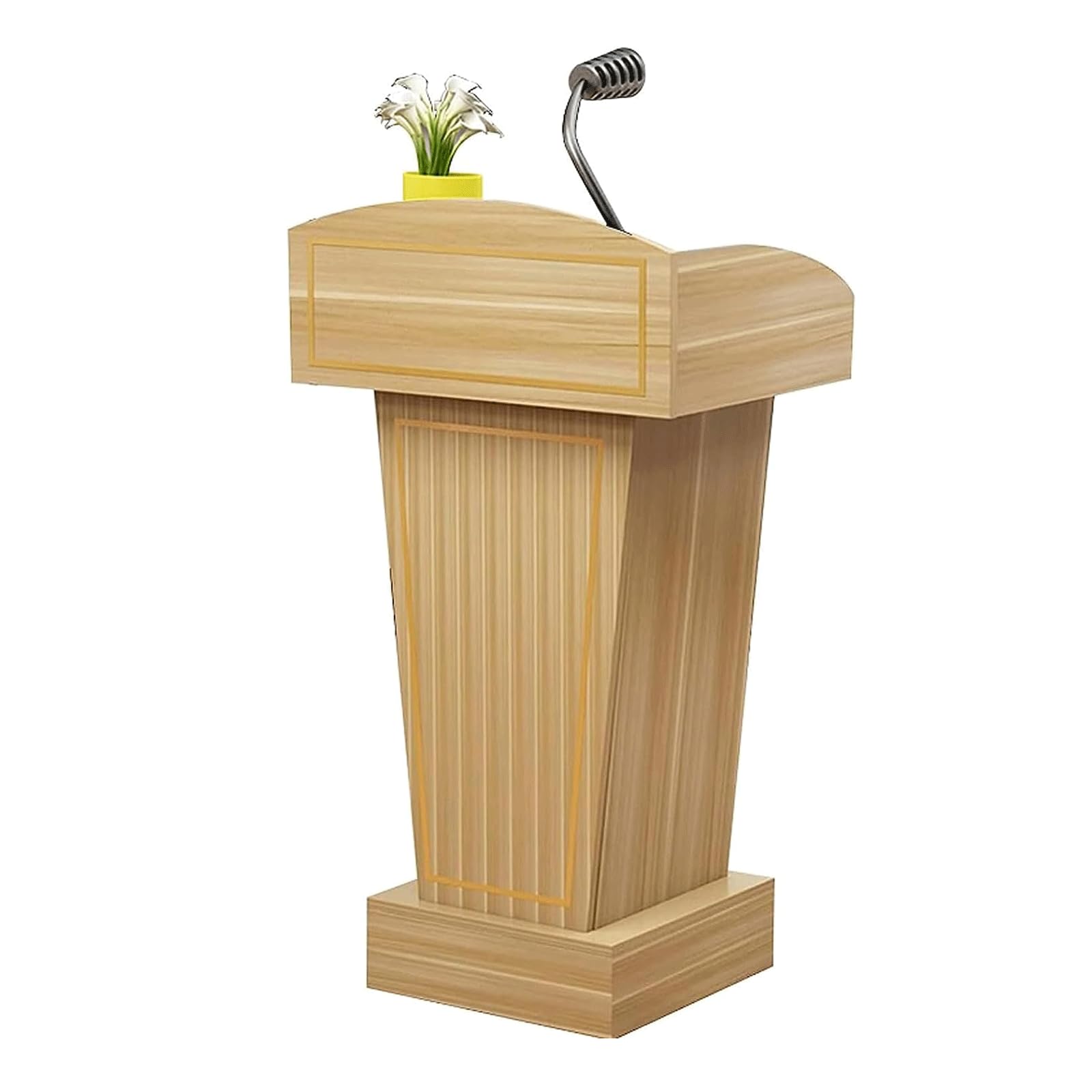 DUANHOZ Lectern Podium Stand, Lecterns Floor Standing Podiums with Open Storage Podium Stand Teacher Podiums Reception Desk High Density Board Podiums,E