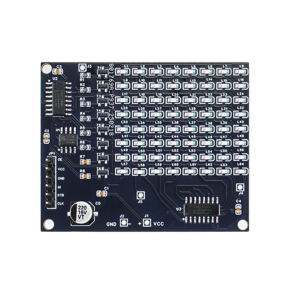 Littimoon DIY Electronic Kit Soldering Project Practice 64 SMD LED Patch Matrix Advertising Screen Number Display