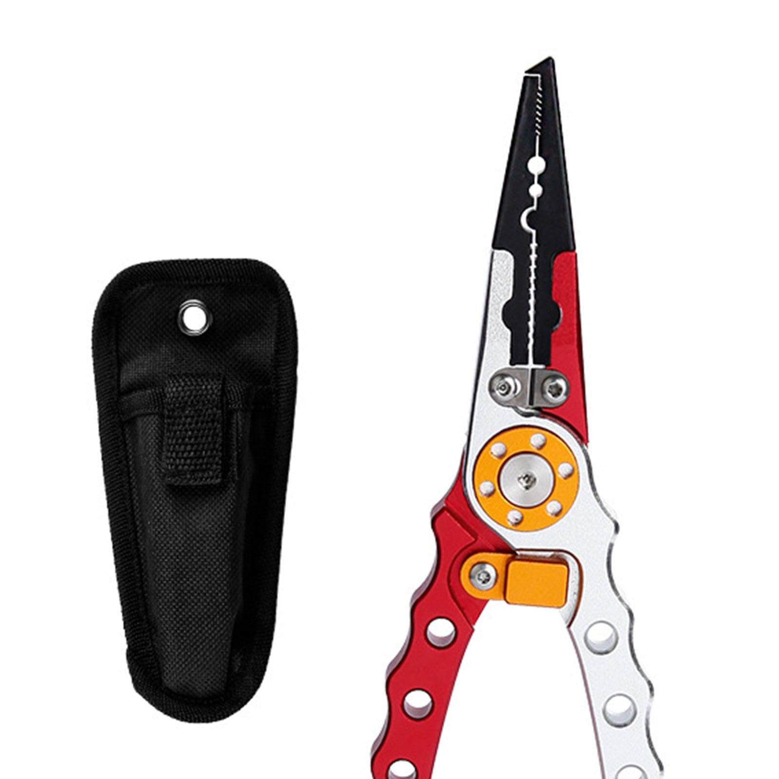 Pince De Pêche Multifonction – Inox 12,5 Cm – Extrait Hameçon, Coupe Fil, Anneau Brisé – Poignée Antidérapante – Dragonne Sécurité