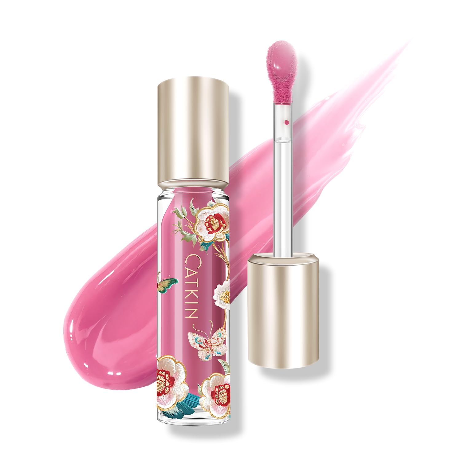 CATKIN Serum Plumping Lip Gloss, Hydrate & Volumize, Juicy Shine, 90% Nourishing Essence, Long Lasting and Non-Sticky