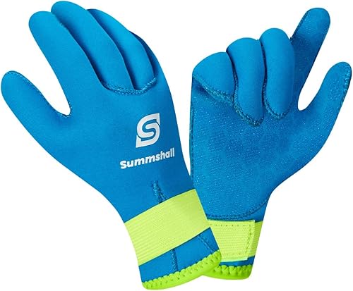 Guantes de neopreno para niños de 0.118 pulgadas, guantes térmicos antideslizantes para natación, UV50+, mantienen el calor para bucear, kayak,