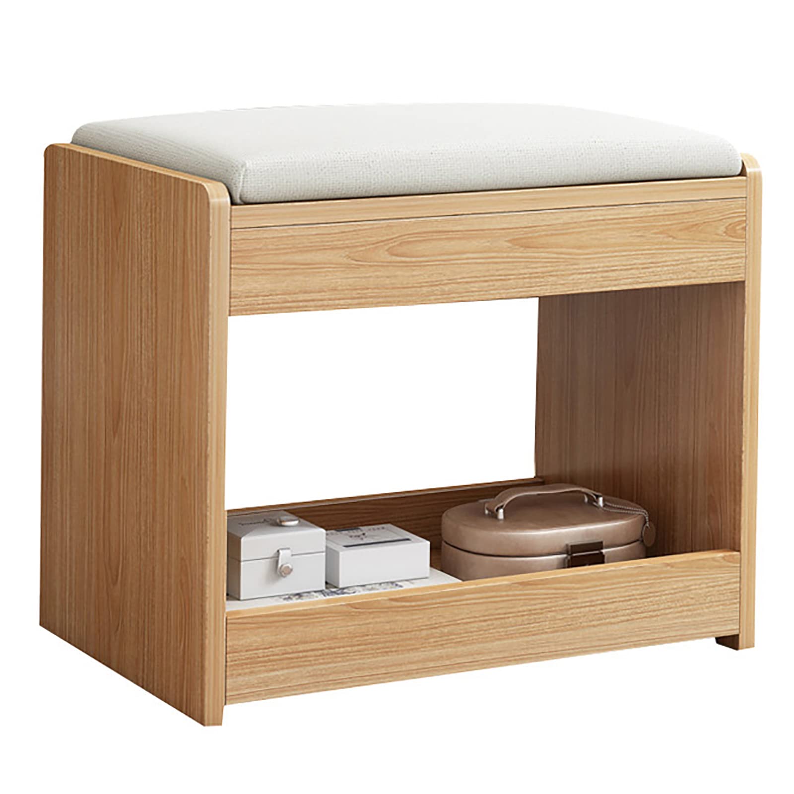 Banc de changement de chaussures en bois rectangulaire 48x30x40cm style moderne