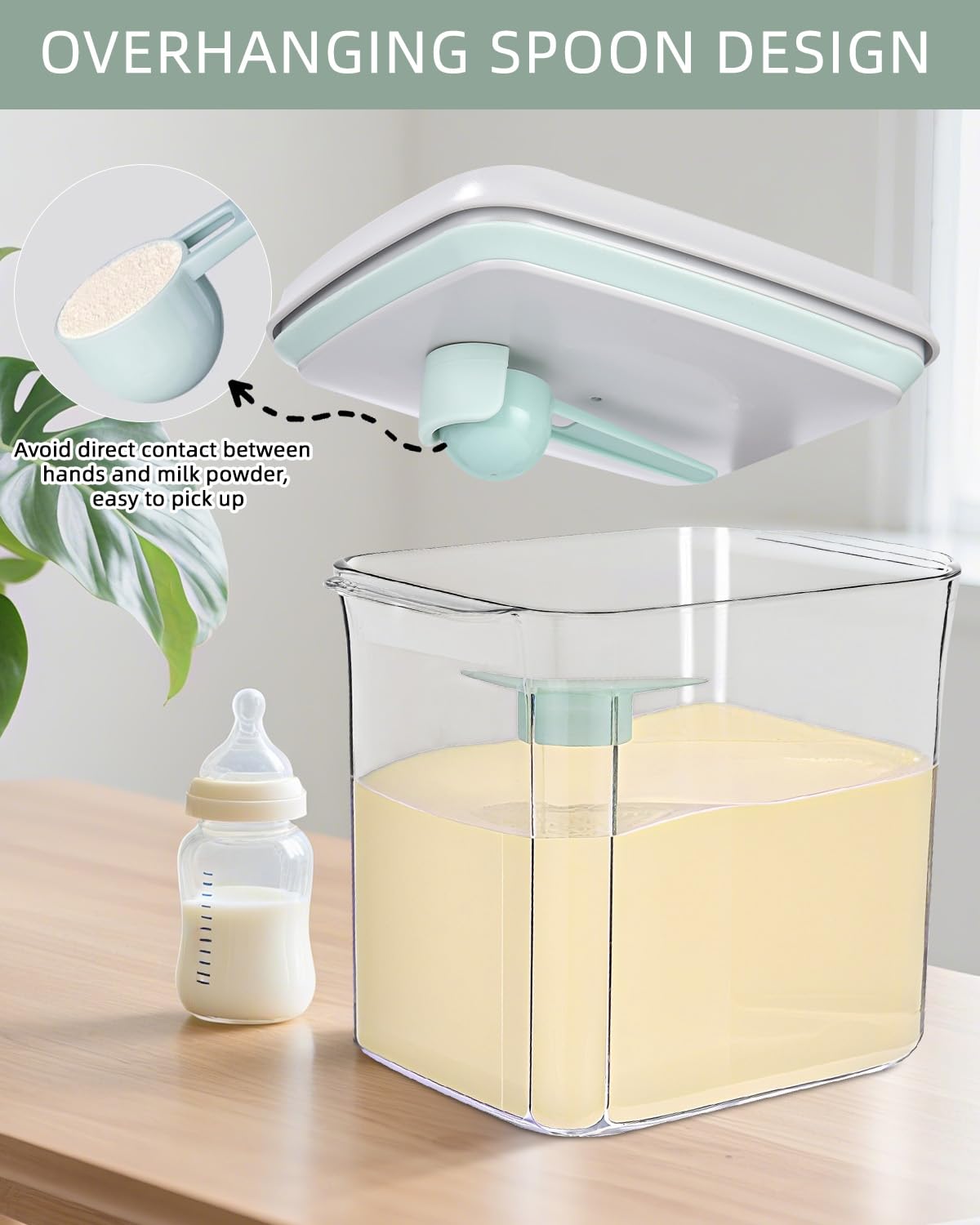 Dispenser per Latte in Polvere 1700 ML Contenitore Ermetico a Prova di Perdite Portatile Porta Latte in Polvere per Neonati Contenitore Portatile Plastique Senza BPA con Cucchiaio per Latte