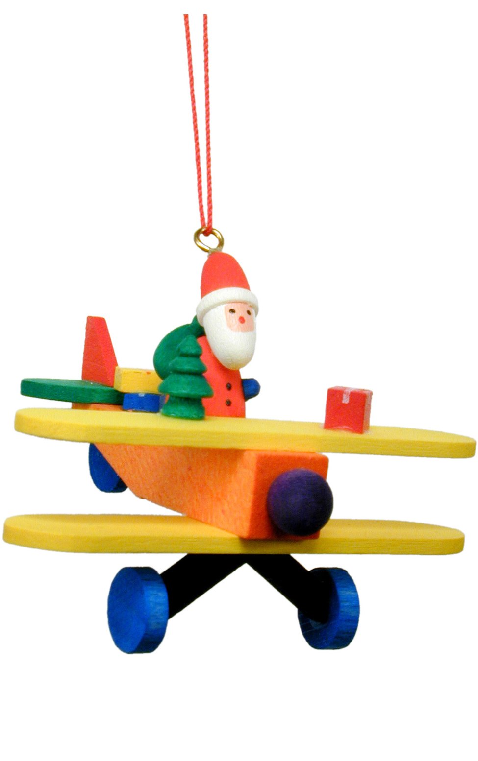 Off the Wall Toys Alexander Taron Importer 10-0865 Christian Ulbricht Ornament - Santa in Plane - 2.75" H x 2.25" W x 1" D, White