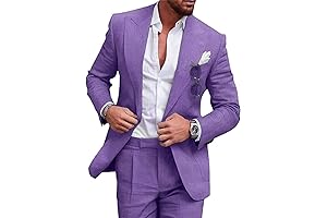 Sharp Purple Linen Suit for Men's 2024 Summer Weddings