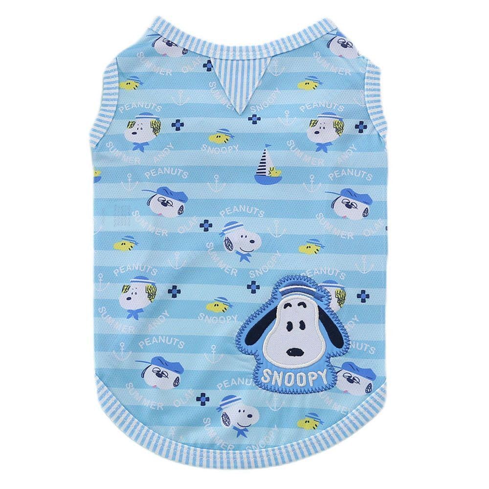 Kaiyatxly ペット服 犬服 Tシャツ 春夏 袖なし 通気性メッシュ 冷感ベスト タンクトップ ペットウェア ドッグウェア 可愛い スヌーピー 犬の服 パジャマ 犬猫洋服 柔らかい 綿製 人気 仮装 ファッション 小型 中型犬服 猫服 (M)