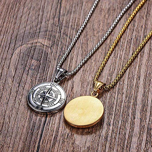 Compass Necklace for Men Chain Stainless Steel Compass Pendants Male Jewelry - Image 5
