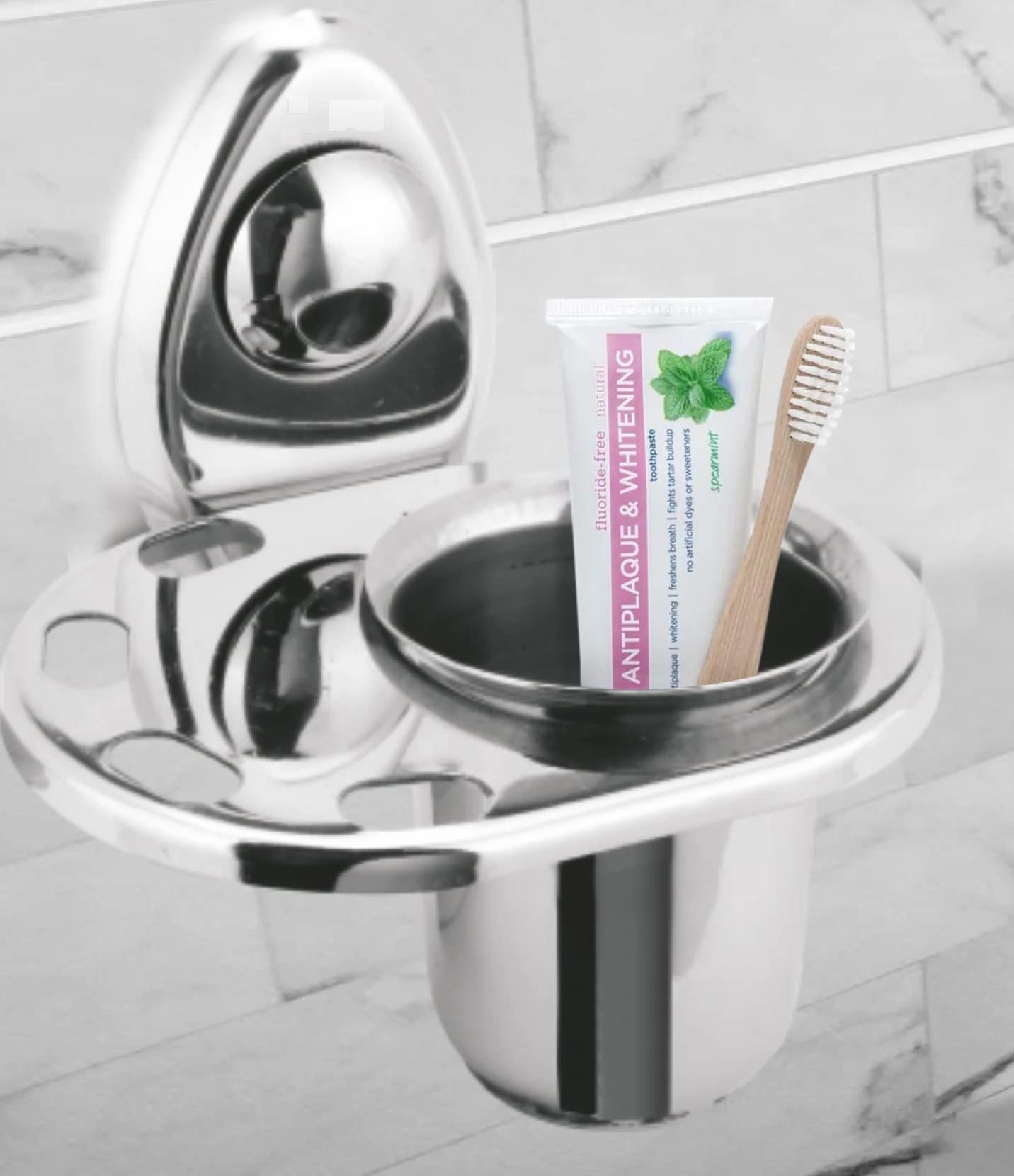 Dynore Stainless Steel Bathroom Tumbler Holder/Toothbrush Holder/Toothpaste Holder Bathroom Accessories - Image 2 thumbnail