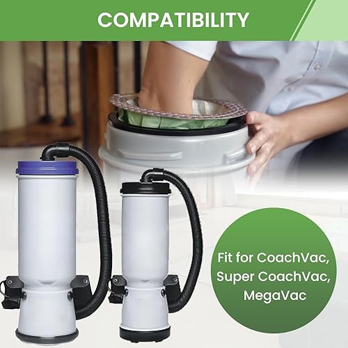 Miniatura 2 de Paquete de 20 bolsas de aspiradora de mochila 100331 compatibles con aspiradora ProTeam de 10 cuartos de galón, repuesto de pieza #100331 con cuello