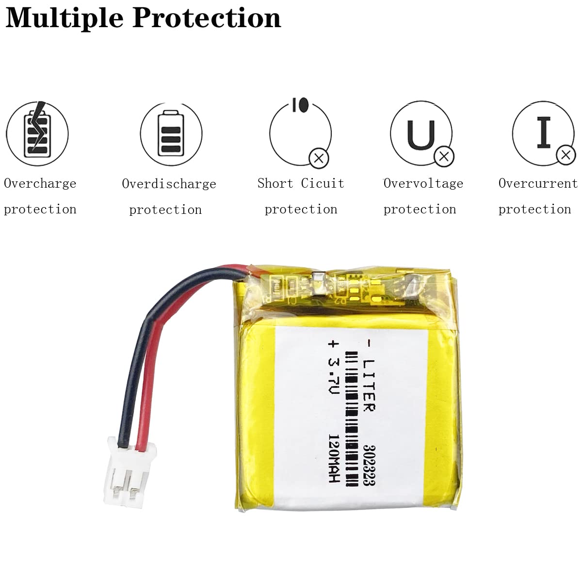 usa ⭐︎ Amazon.com: Liter 3.7V 120mAh 302323 Lipo Battery