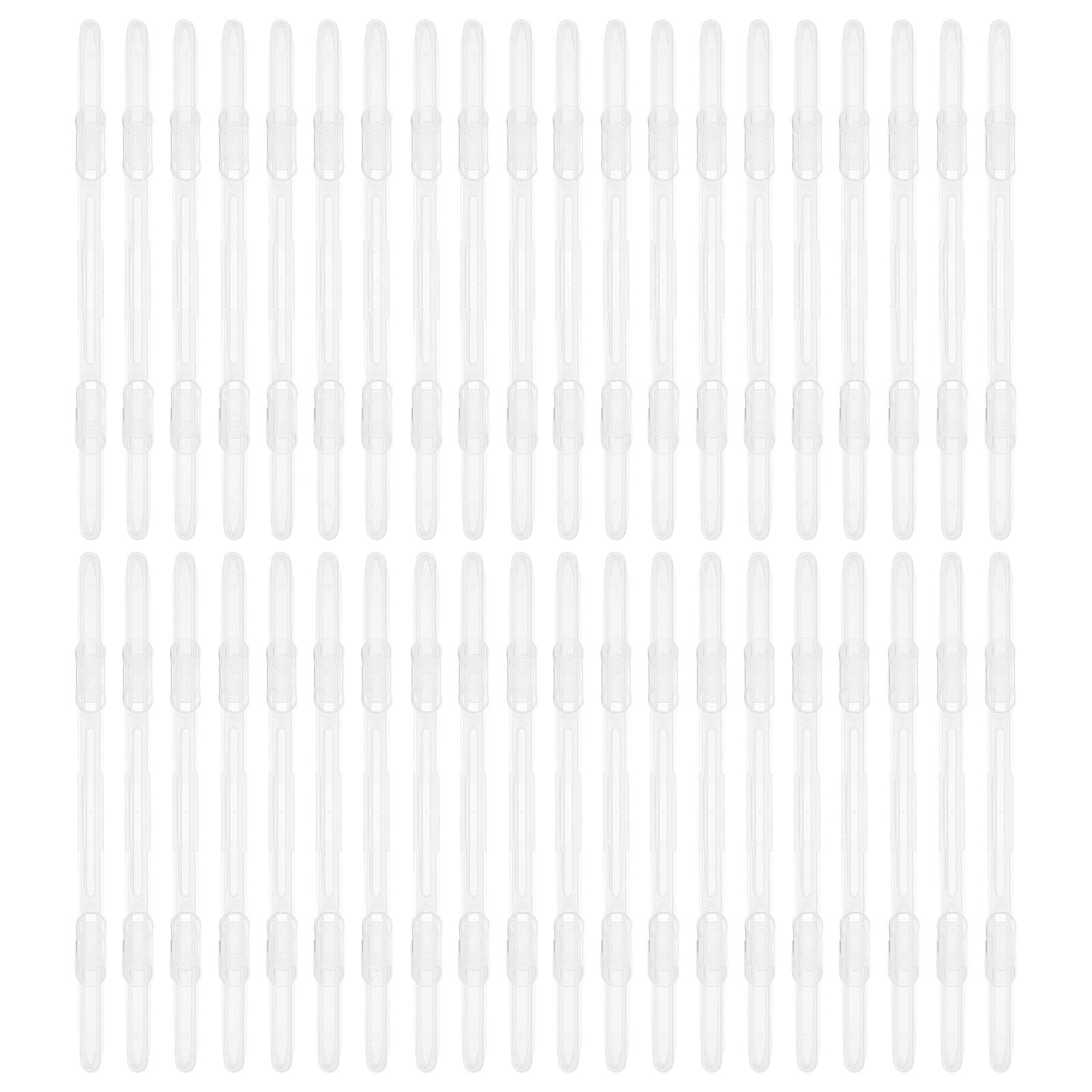 NUOBESTY Bandes de Reliure en Plastique Transparentes 100 Pcs Attaches à Deux Trous pour Documents Pinces à Feuilles Mobiles Accessoires Bureau et École Système de Classement Pratique