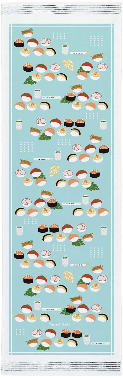 Kontex 62183-001 Face Towel, Fugoyomi, Towel Tenugui, Temarisushi, Made in Japan, Blue, Approx. 13.0 x 39.4 inches (33 x 100 cm) : Home & Kitchen
