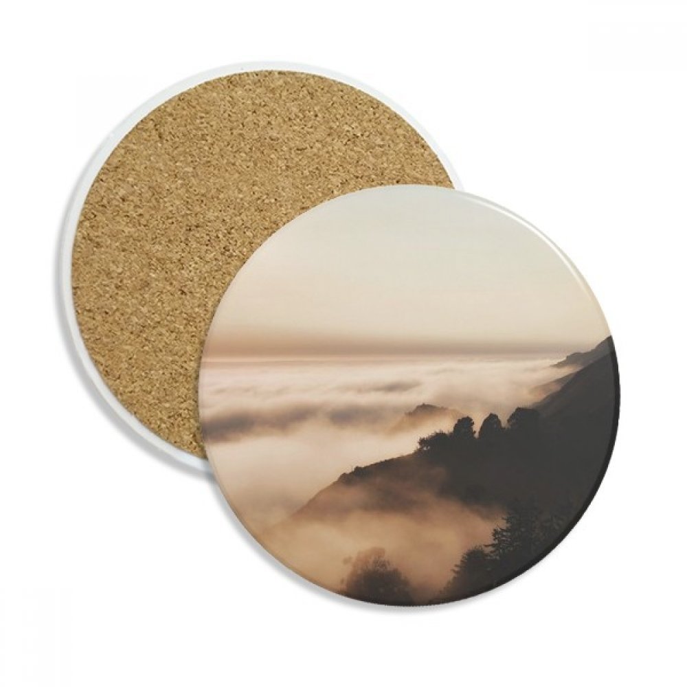 Dessous-de-verre montagne brouillard absorbant en céramique