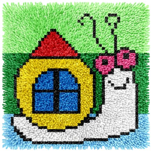 Image of Latch Hook Kits for Adults Beginners, Rug Hooking Kit 30*30cm Small Home Decor Rugs Making Kit with Crochet Tool & Precut Yarns and Coded Canvas Christmax Halloween Craft Gifts for Women Mom