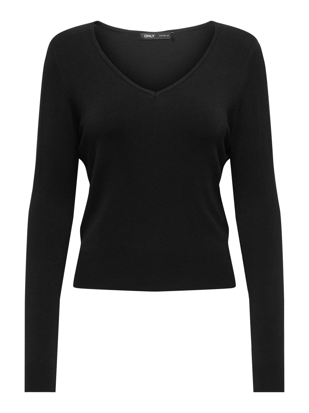 ONLY Onlvenice Life LS Vneck Pullover Nca KNT, Black, M