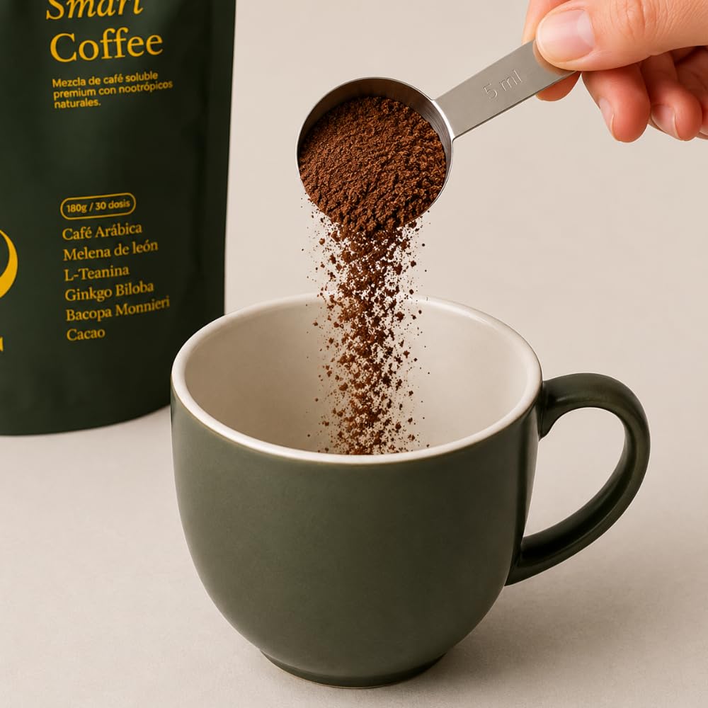 Altevia Smart Coffee, Mezcla de café con Nootrópicos Naturales: Concentración, Memoria y Agilidad Mental | Melena de León, L-Teanina, Bacopa, Ginkgo Biloba y Vitaminas B