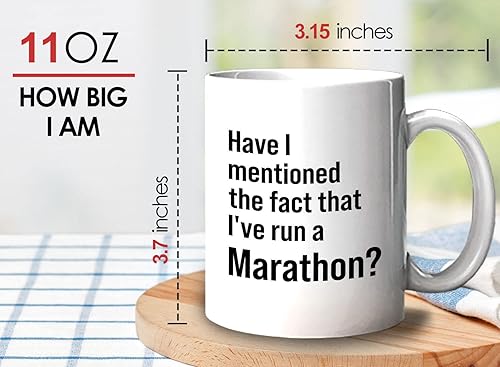 Miniatura 6 de Taza de café Runner de 11 onzas, color blanco  I've Run a Marathon  Runner Running Marathon Running Buddy Trail Running Buddy Trail Running Buddy