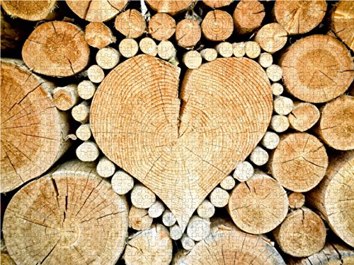 CALVENDO Puzzle „Herz Holzmaserung“ – 1000 Teile, 64x48 Cm, Premium-Qualität Aus Europa