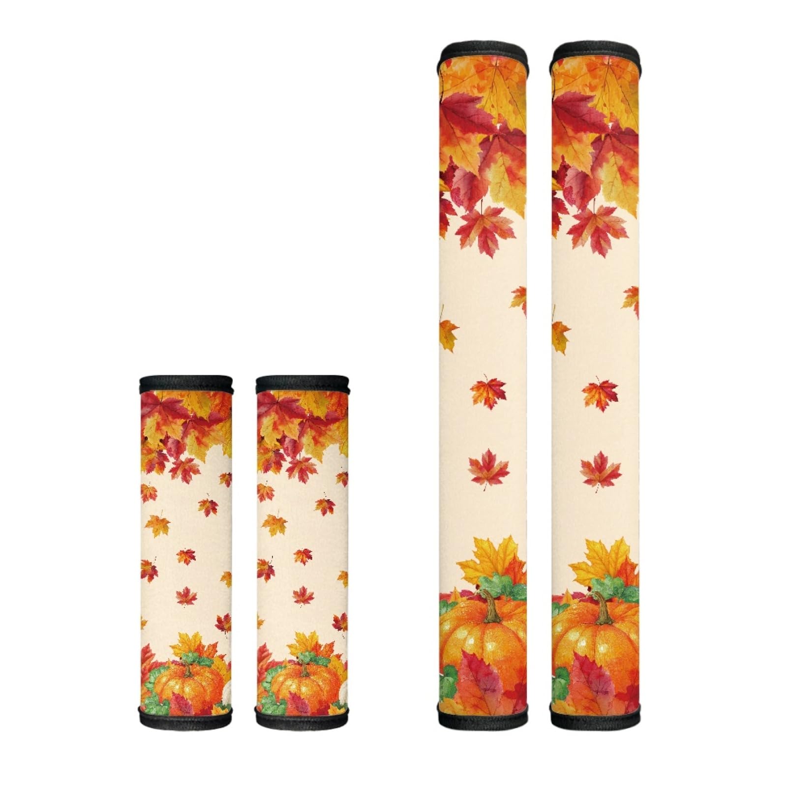 Dreaweet Maple Leaf Pumpkin Print Refrigerator Handle Covers Set of 4
