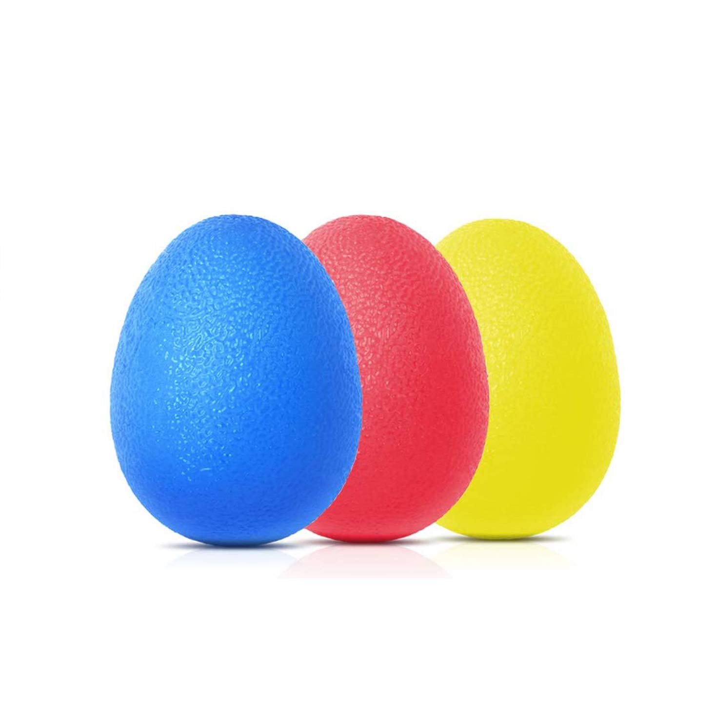 DELFINO Hand Stress Balls - Therapy Balls for Arthritis Pain Relief, Strengthening, and Stress Relief - Adults Anxiety Toy Set of 3 Color Squeeze Eggs