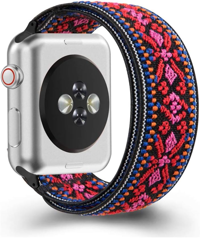 ZEROFORE Stretchy Nylon Loop Bands Compatible with Apple Watch Elastics Band 38mm 40mm 41mm 42mm 44mm 45mm for Women Men Adjustable Straps for iWatch Series 7 6 5 4 3 2 1 SE