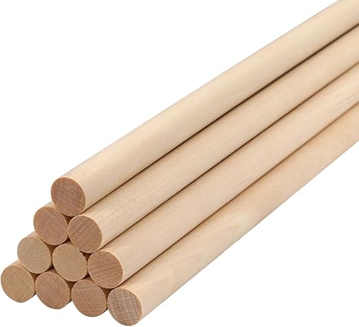 Amazon.com: Lugailly Wood Dowel Rods Wooden Dowels for Crafting 3/8 x ...