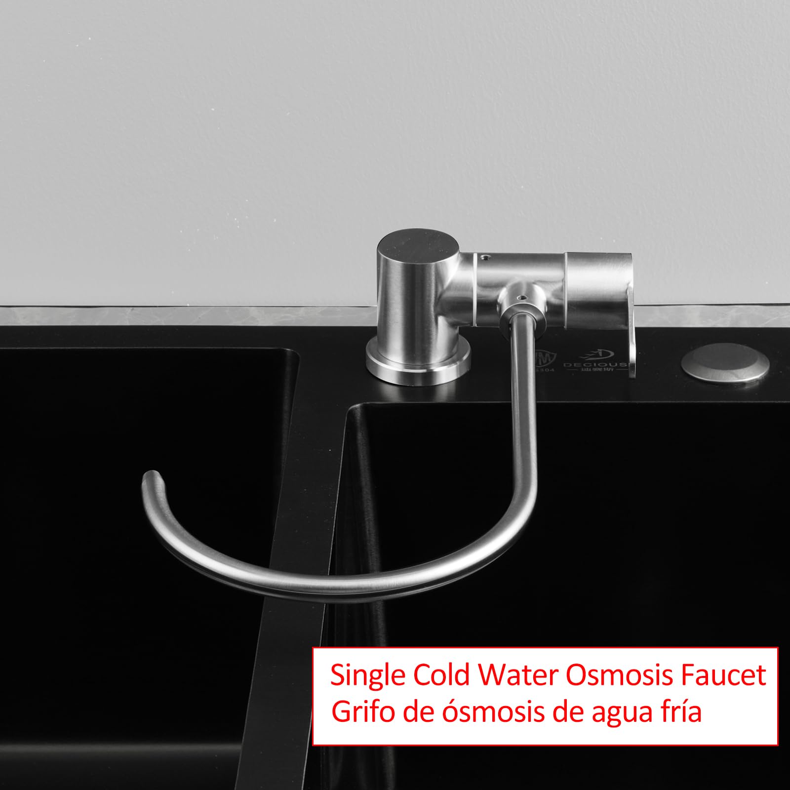 Grifo Osmosis Abatible Agua Fría Individual Grifo Para Osmosis 1 Vía Para Sistema De Filtración De Agua(Níquel Cepillado)