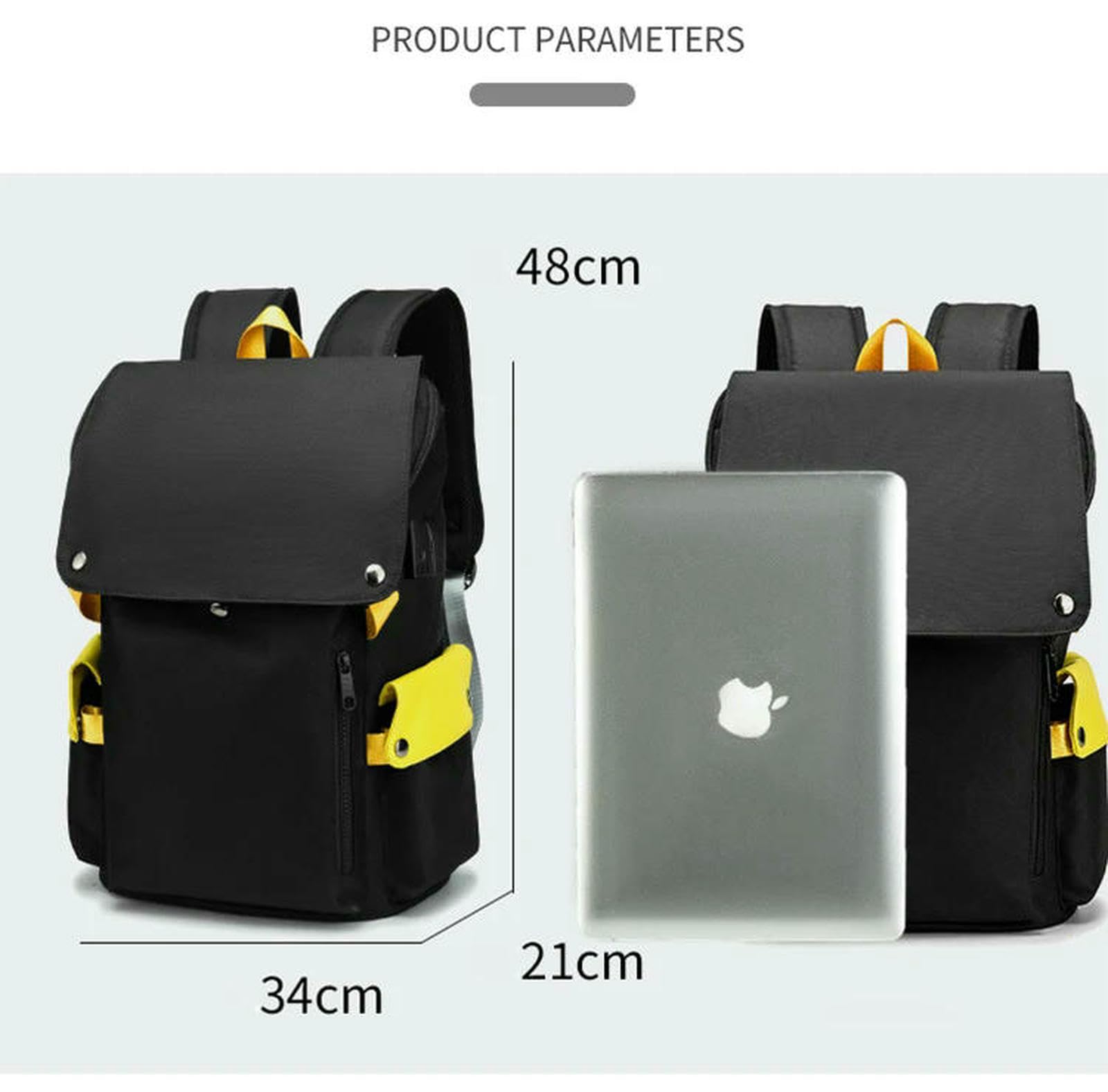 Zaino per Laptop da 15,6 Pollici Impermeabile con Porta di Ricarica – Borsa Scuola Viaggi d'Affari Uomini E Donne