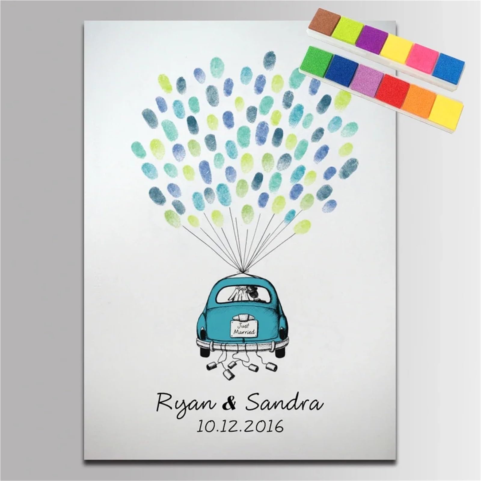 Hochzeit Gästebuch Geschenke for Gäste Lovebird Fingerabdruck Baum Malerei Partydekorationen Livre D'or Mariage Für Den Hochzeitsempfang