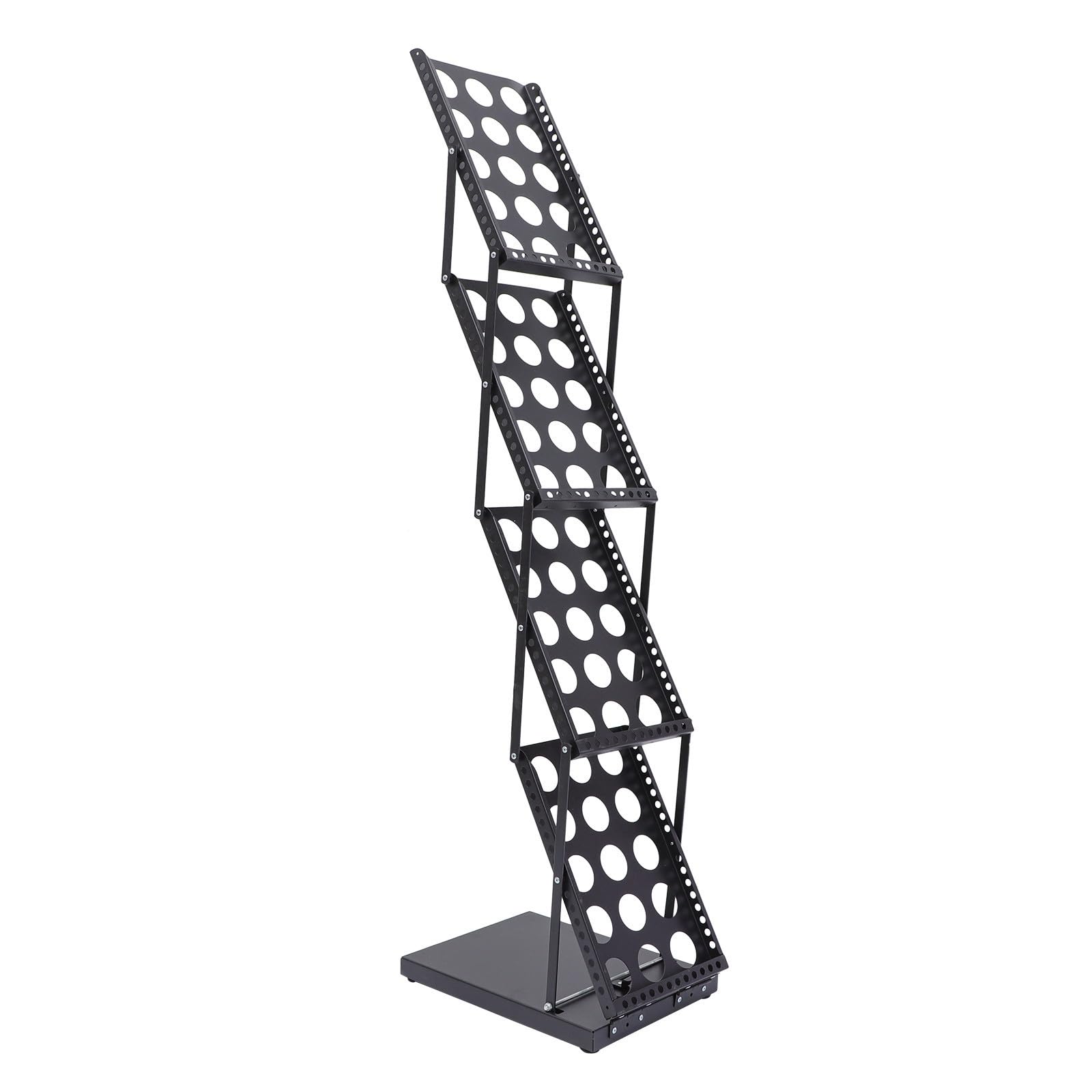 PartyKindom Expositor Vertical, Fácil de Multi- de Almacenar Hierro Negro Plegable para y A4 Bastidor Folletos Revistas para Tiendas y Supermercados