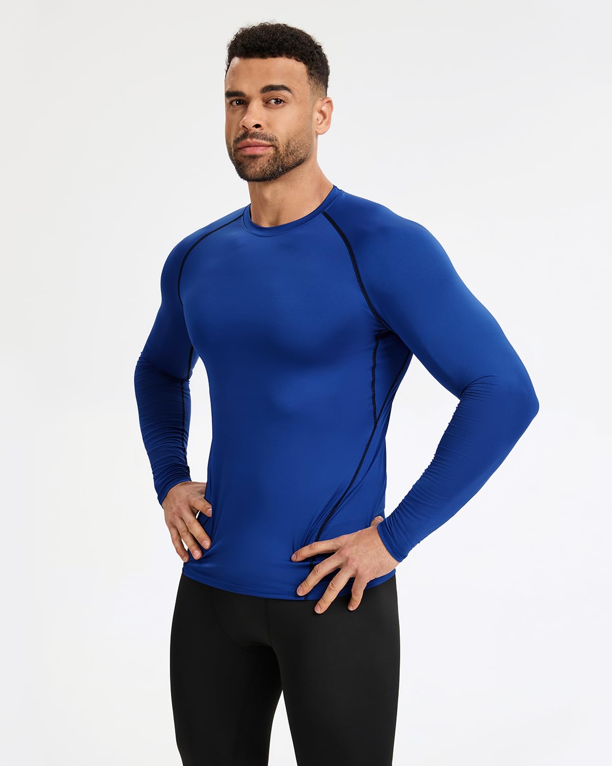 5–6 Packungen Langarm-Kompressionsshirt für Herren, Sport-Baselayer, Workout-Shirt, athletische Oberteile, Laufshirts für Herren