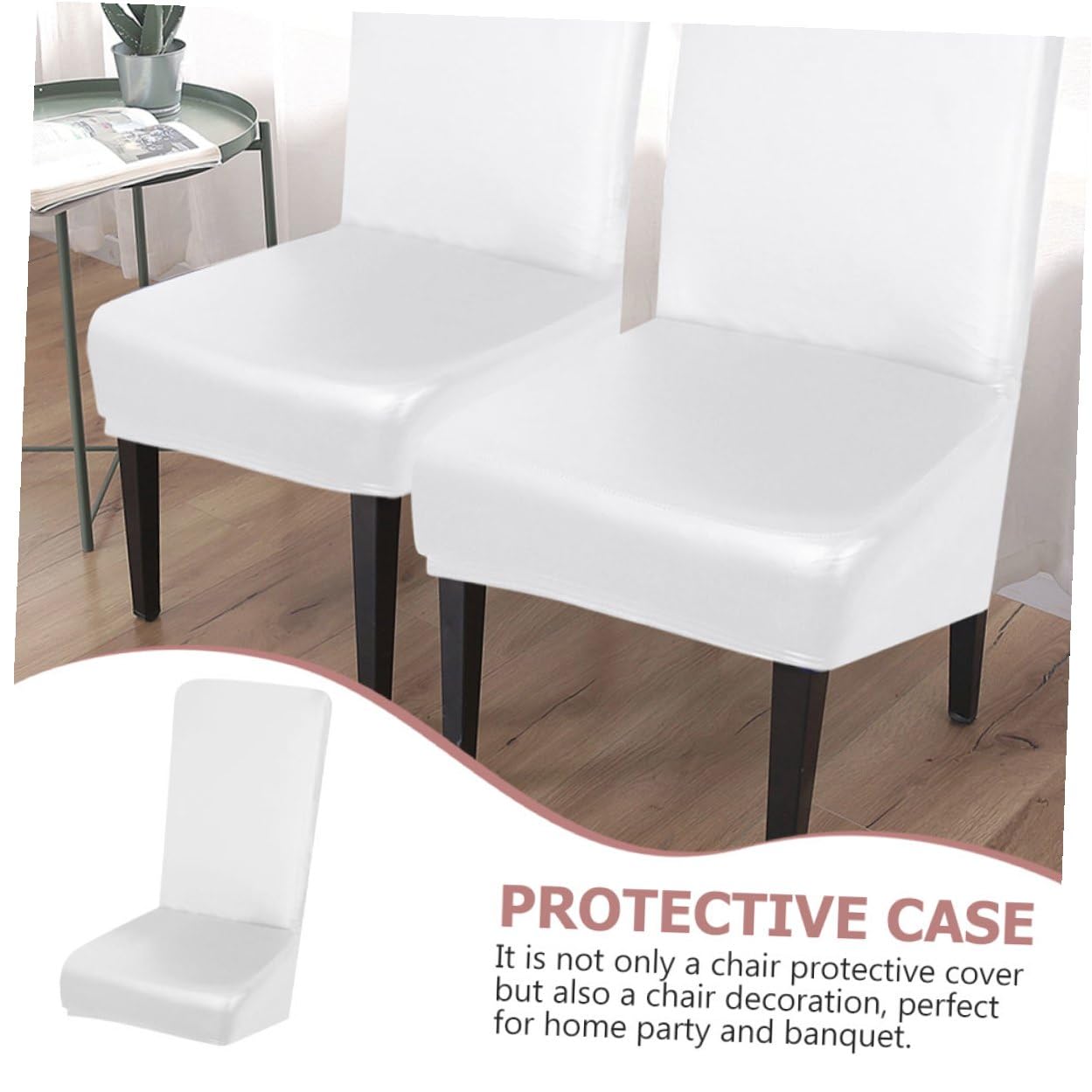 Homoyoyo Funda de Silla para Comedor 4 Piezas Elástica de PU