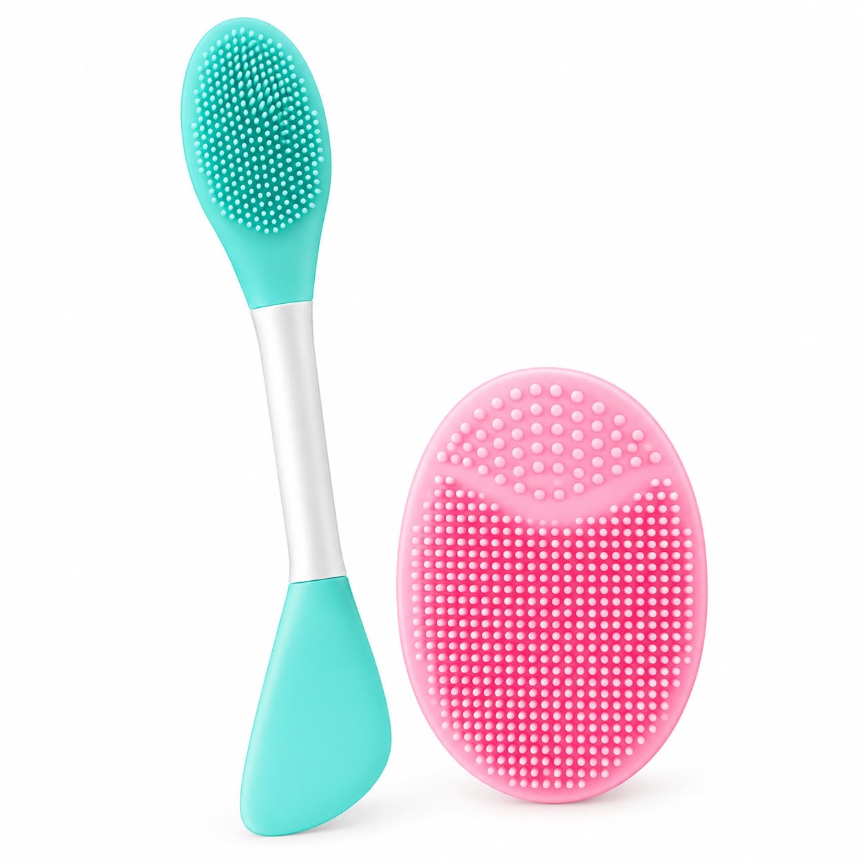2-in-1 Silicone Face Mask Applicator & Facial Scrubber | 2-in-1 silicone beauty tool for applying face masks evenly and gently exfoliating or cleansing the skin