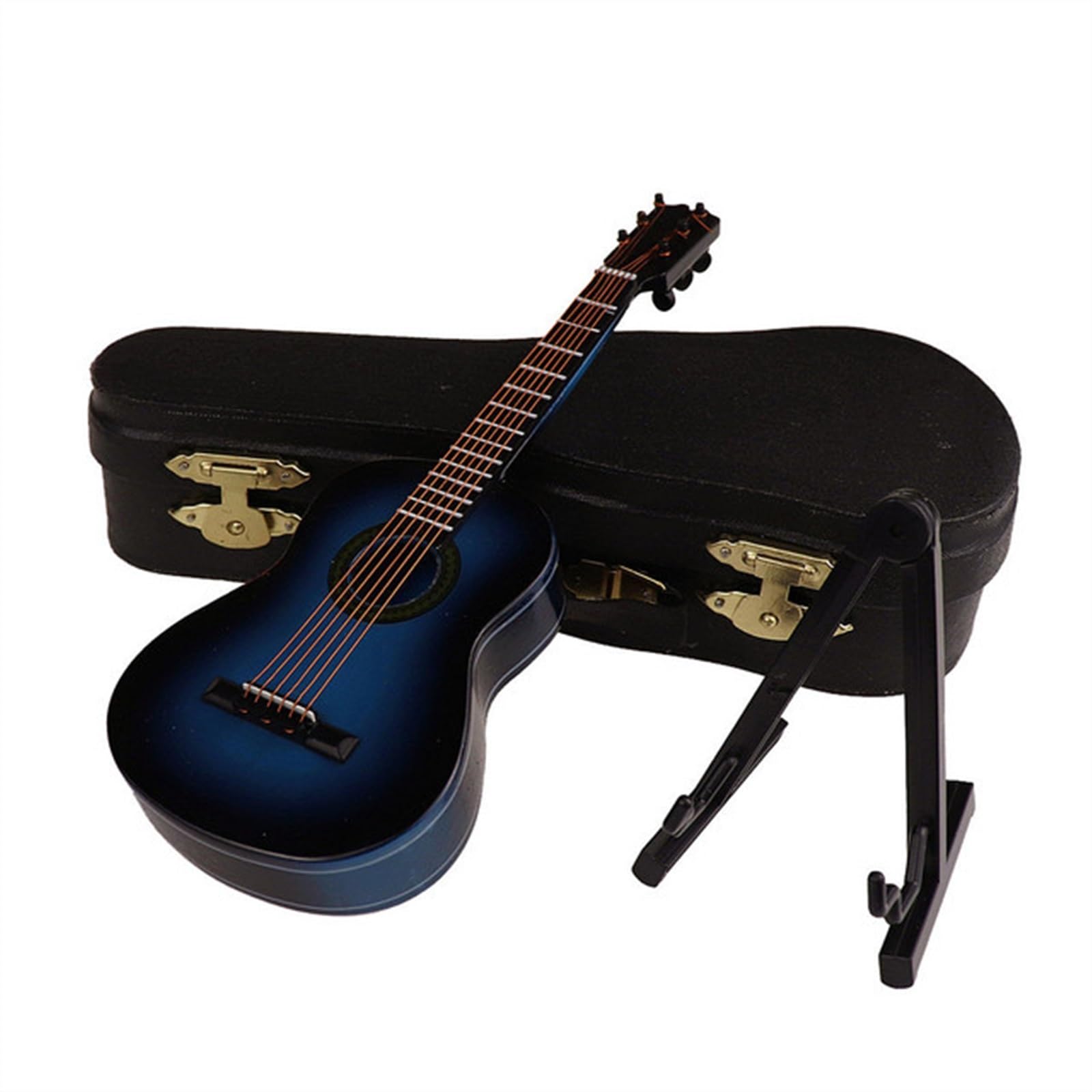 ZAMASS Musical Ornaments Decoration 20 Cm Length Miniature Mini Guitar Model Instrument for Home Decoration Wood Craft with Stand (Color : 04)