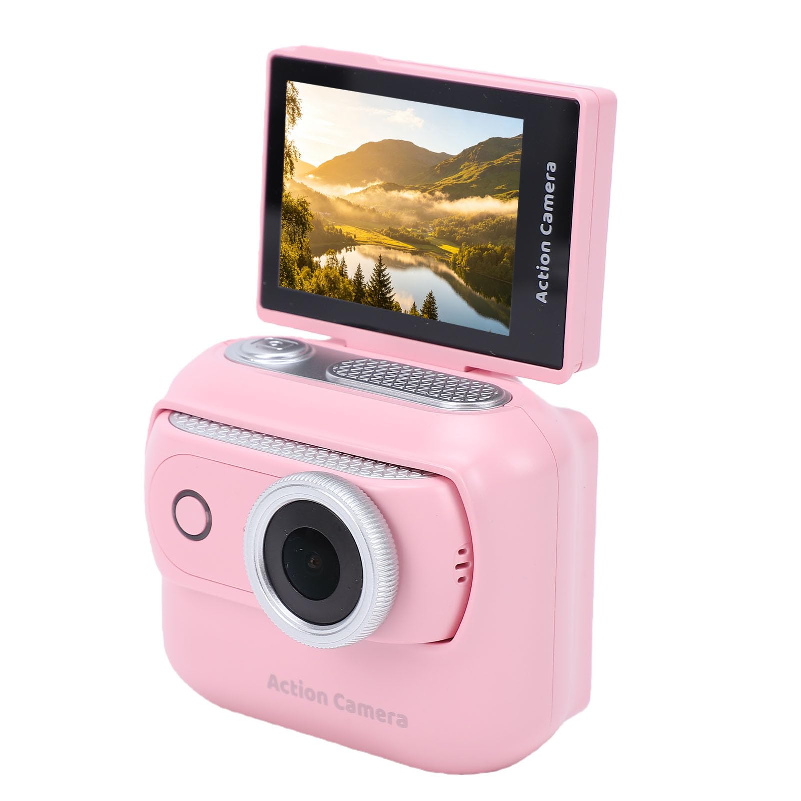 Action Camera 4K con Schermo Ribaltabile Magnetico, Mini Fotocamera Wireless da 48 MP per il Pollice per Vlogging, Fotocamera Sportiva a Doppia Batteria per Ciclismo, Sci, Viaggi, Videocamera