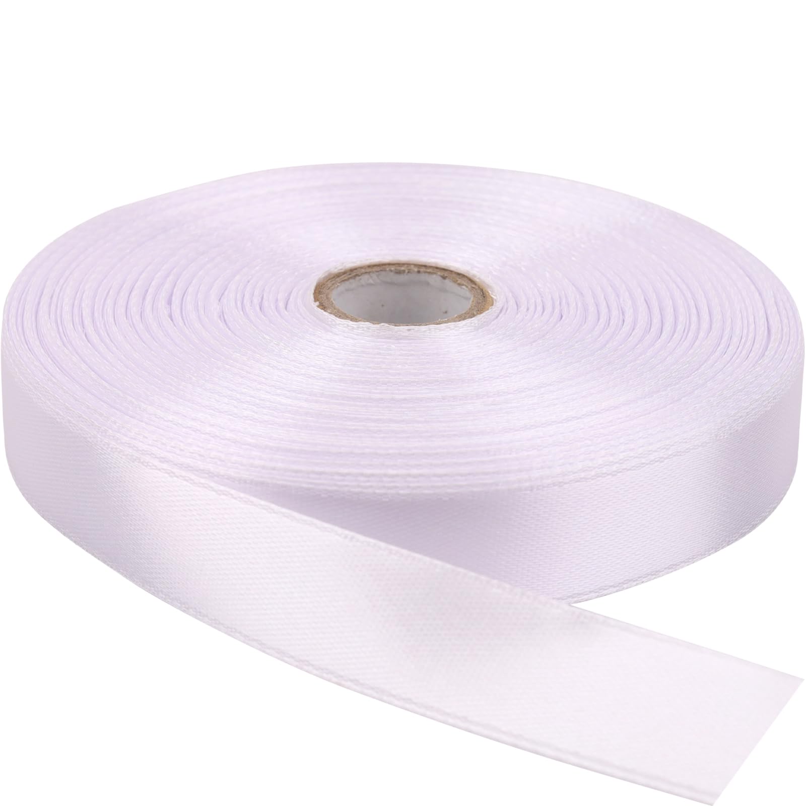 NISDOCF Single-Faced Sash White Ribbon - 5/8 Inch x 50 Yards Bulk Roll - Decorative Gift Wrapping, Crafting, Hair Bows, Wedding Party Decorations