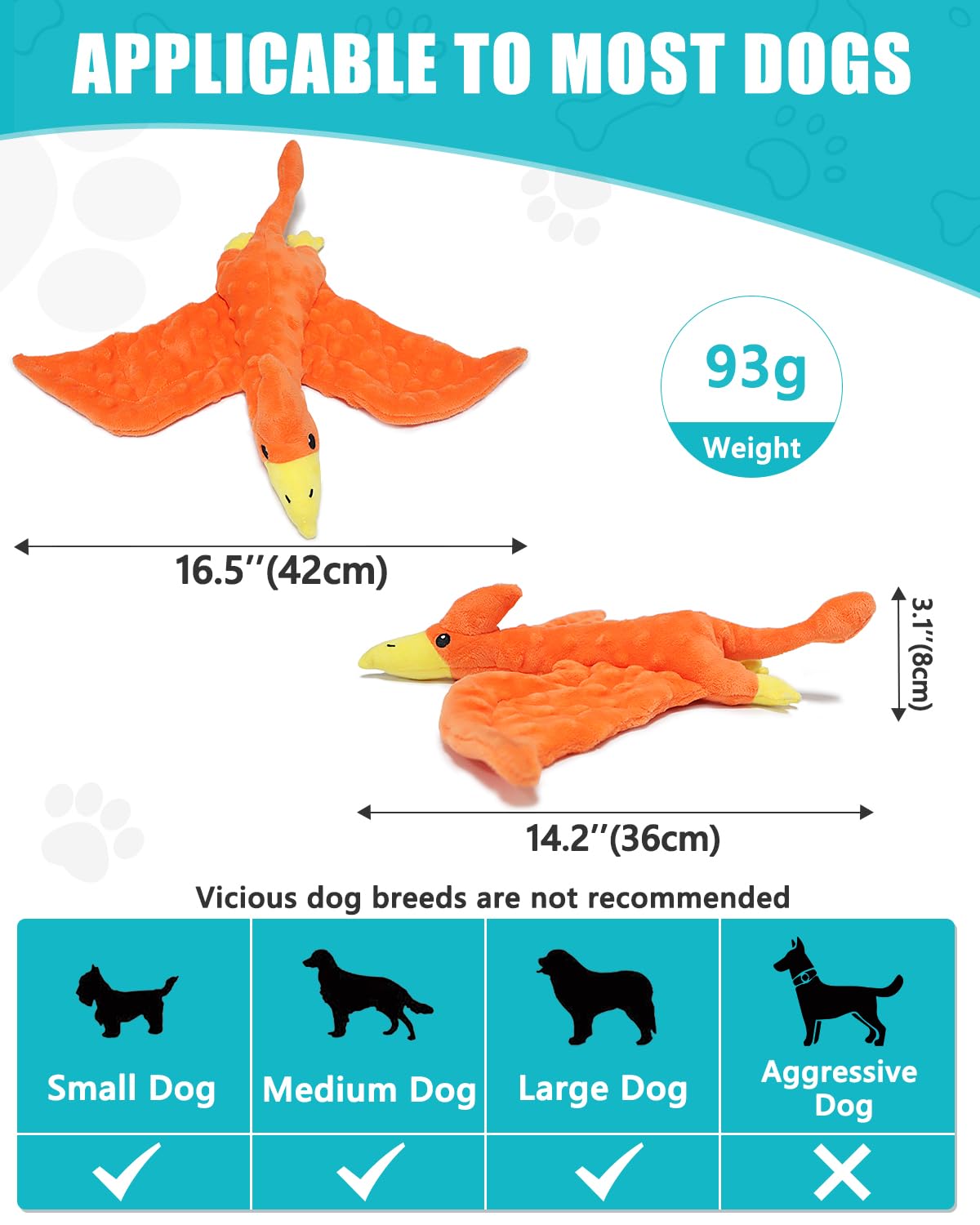 Giocattoli per cani che squittiscono, divertente giocattolo da masticare con carta increspata, giocattoli interattivi indistruttibili per dentizione per animali domestici di taglia piccola,