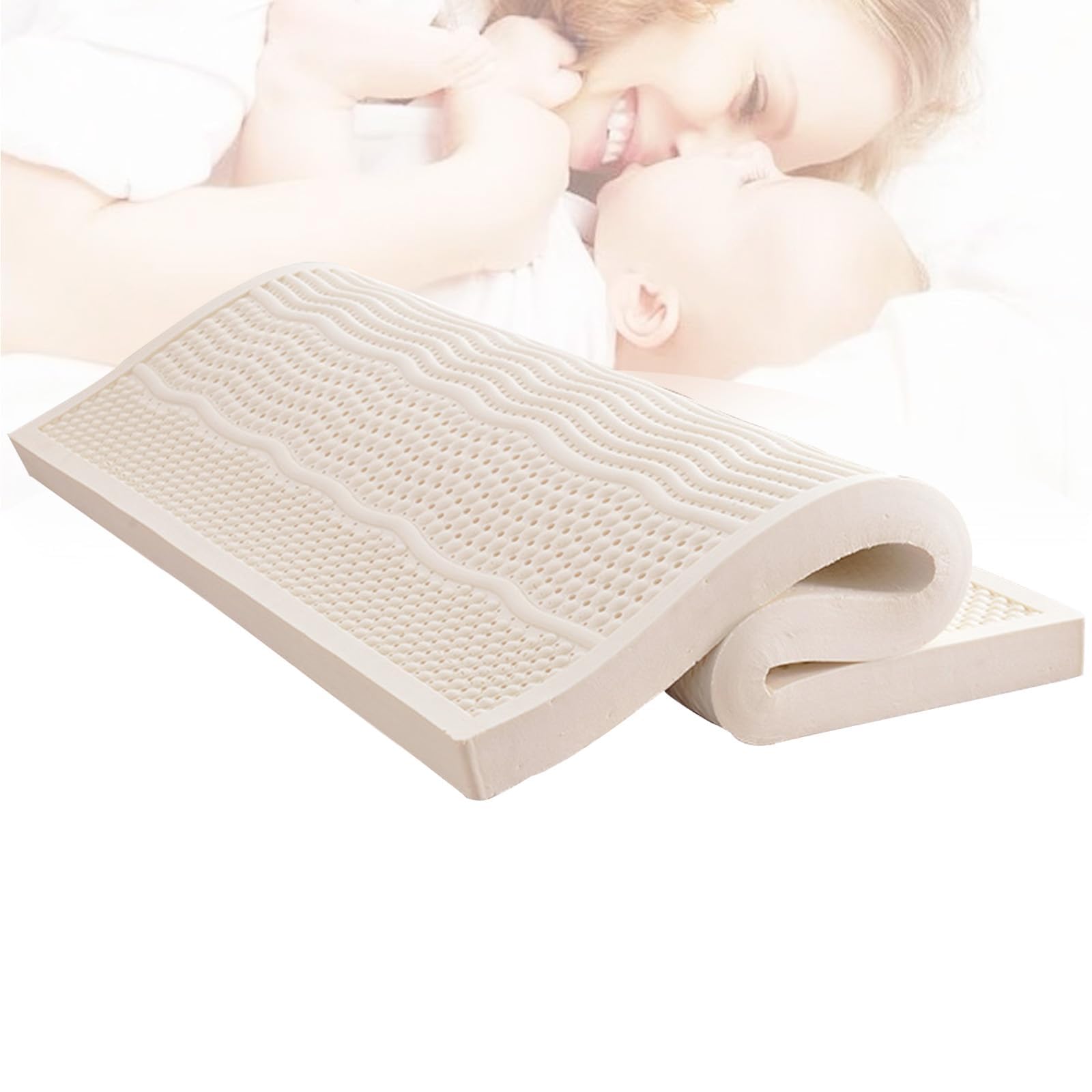 Natural Latex Mattress Topper - Firm Medium Soft for Back Pain Relief,7.5cm Thickness(2.5cm,90x190cm)
