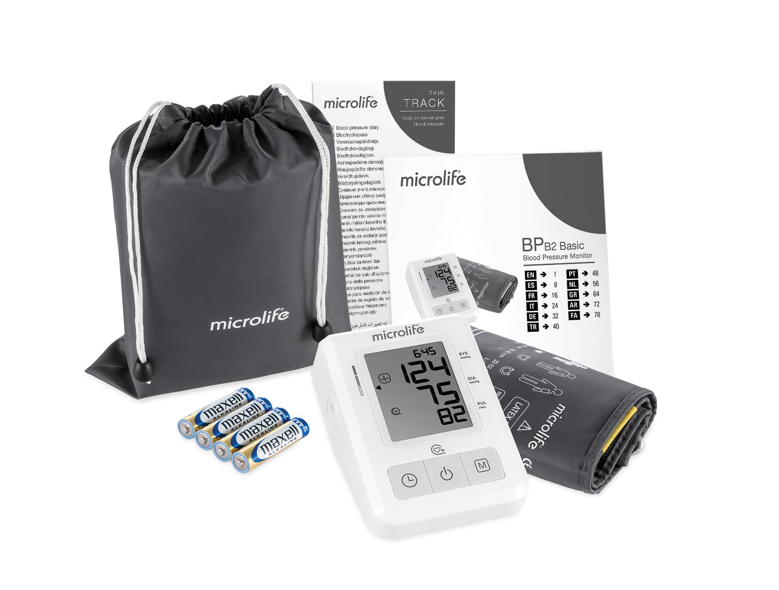 Microlife BP B2 Basic Tensiomètre, Garantie 5 ans, Qualité Professionnelle, PAD, Détection Arythmies Cardiaques, Validé Cliniquement, Echelle OMS, Bras 22-42mm, 30 Mémoires