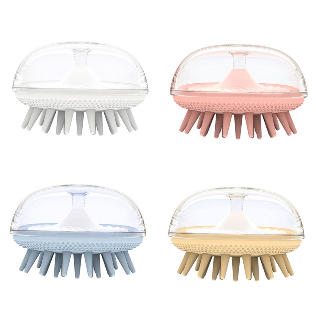 KOMBIUDA Silicone Hair Comb Set Pcs Scalp Brush Massager Shampoo Scrubber Shower Massager Hair Brush Cleaner Long Lasting Comfortable Use Random