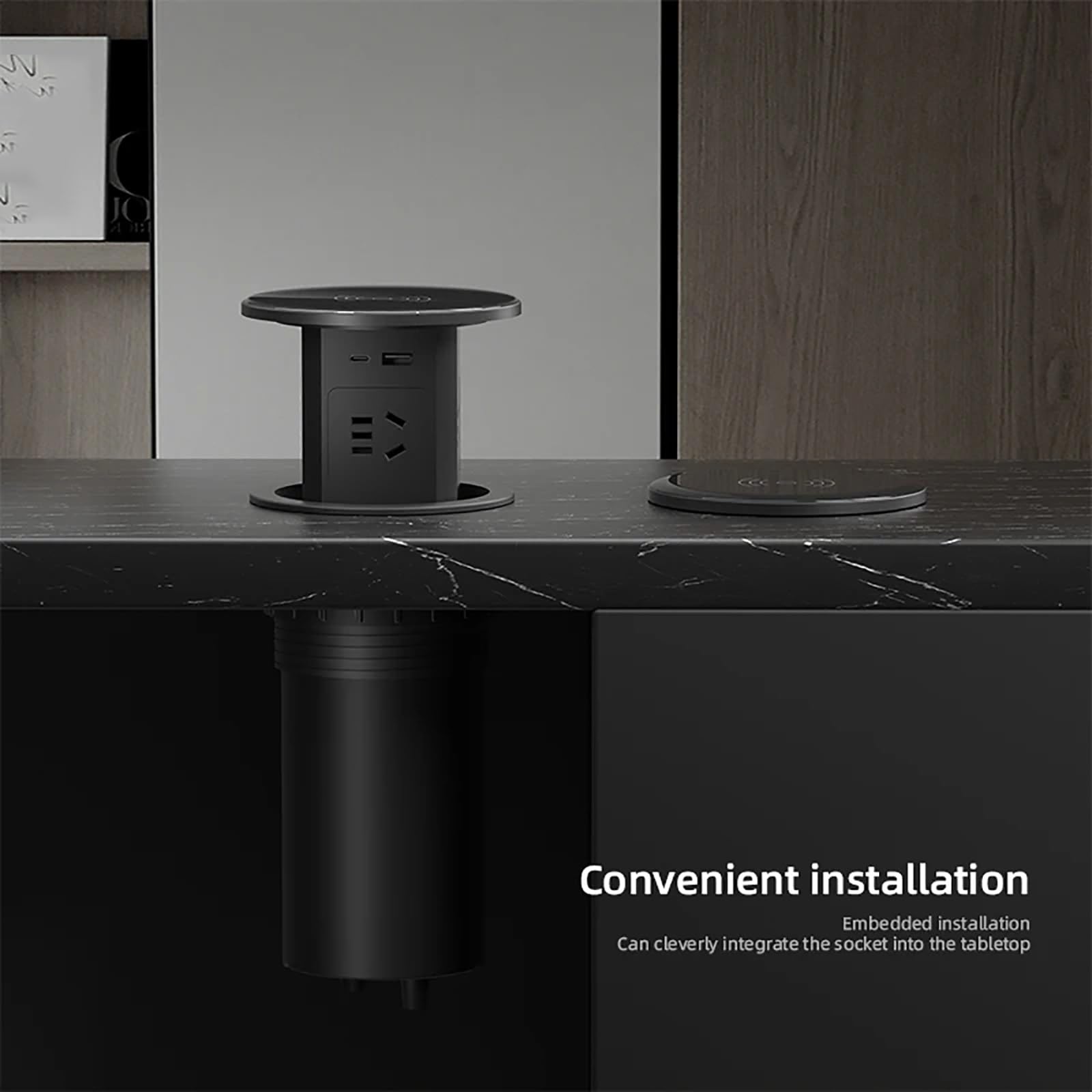 Presa di corrente pop-up, da incasso, da scrivania, con prese di corrente, impermeabile e salvaspazio, per cucina, tavolo conferenze, ufficio
