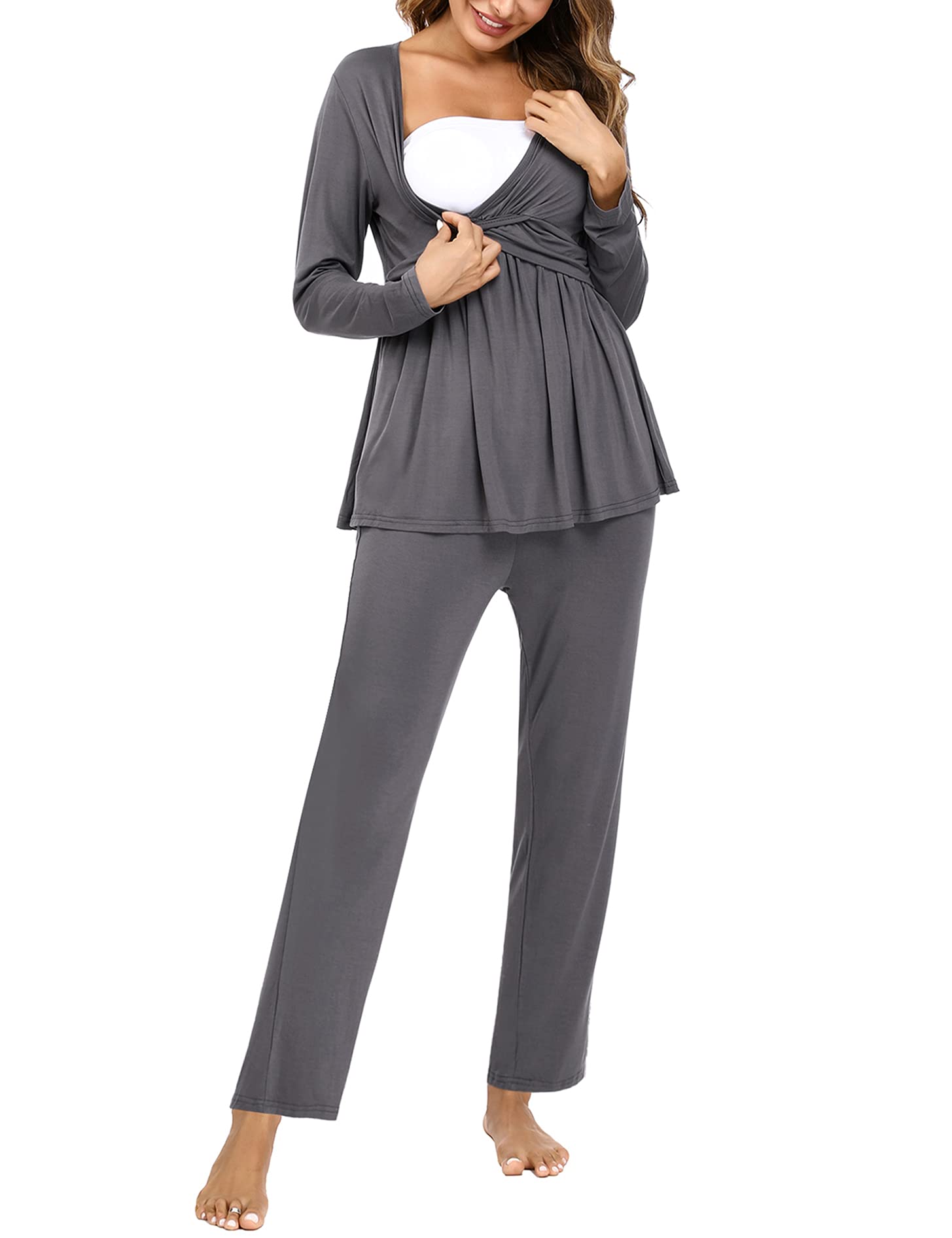 Nursing Gown Plus Size Nursing Pajamas Maternity Nursing Pyjamas