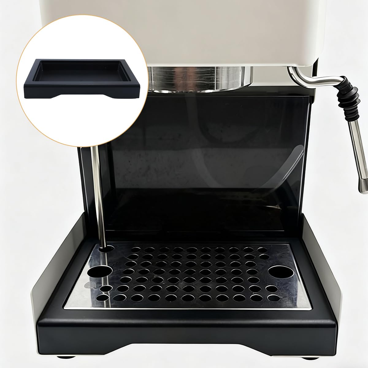 Bandeja de goteo fina de perfil bajo con kit de modificación de resorte OPV compatible con piezas de cafeteras espresso tradicionales, 5 piezas